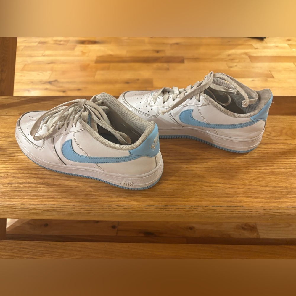 Nike White and Light Blue Espadrilles-size 5Y